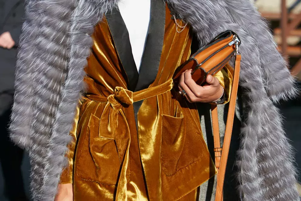 Temně hořčicově žlutá na sametu nádherně vynikne. Na slunci bude doslova zářit zlatými odlesky. 