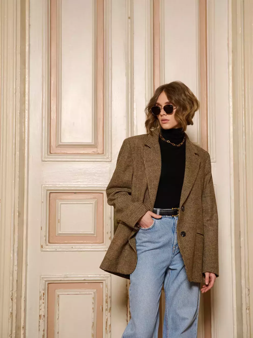 čokoládově hnědé sako