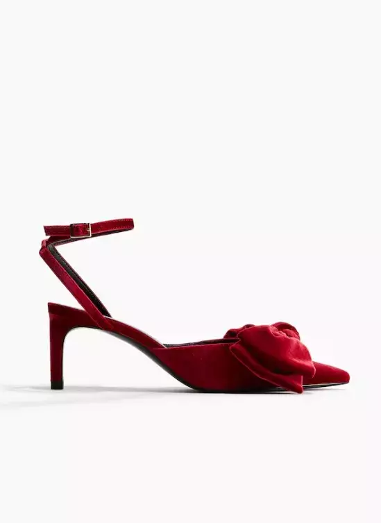 Velurové střevíčky s mašlí, H&M, 959 Kč