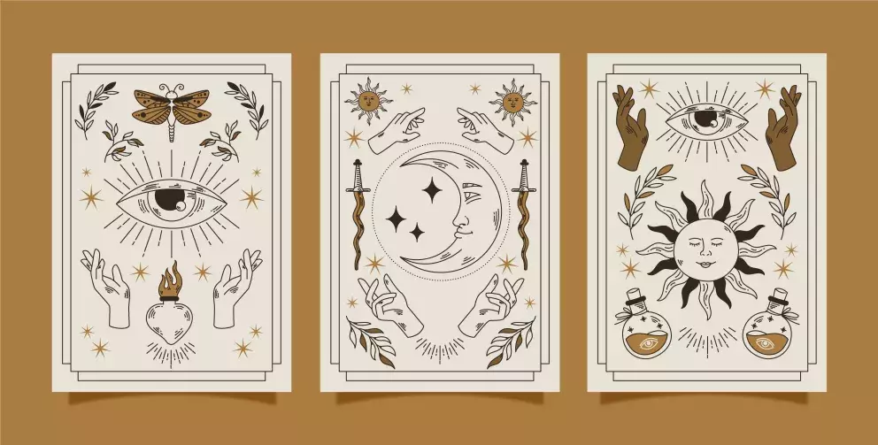 tři tarotové karty