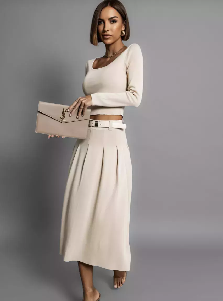 Béžový elegantní komplet 