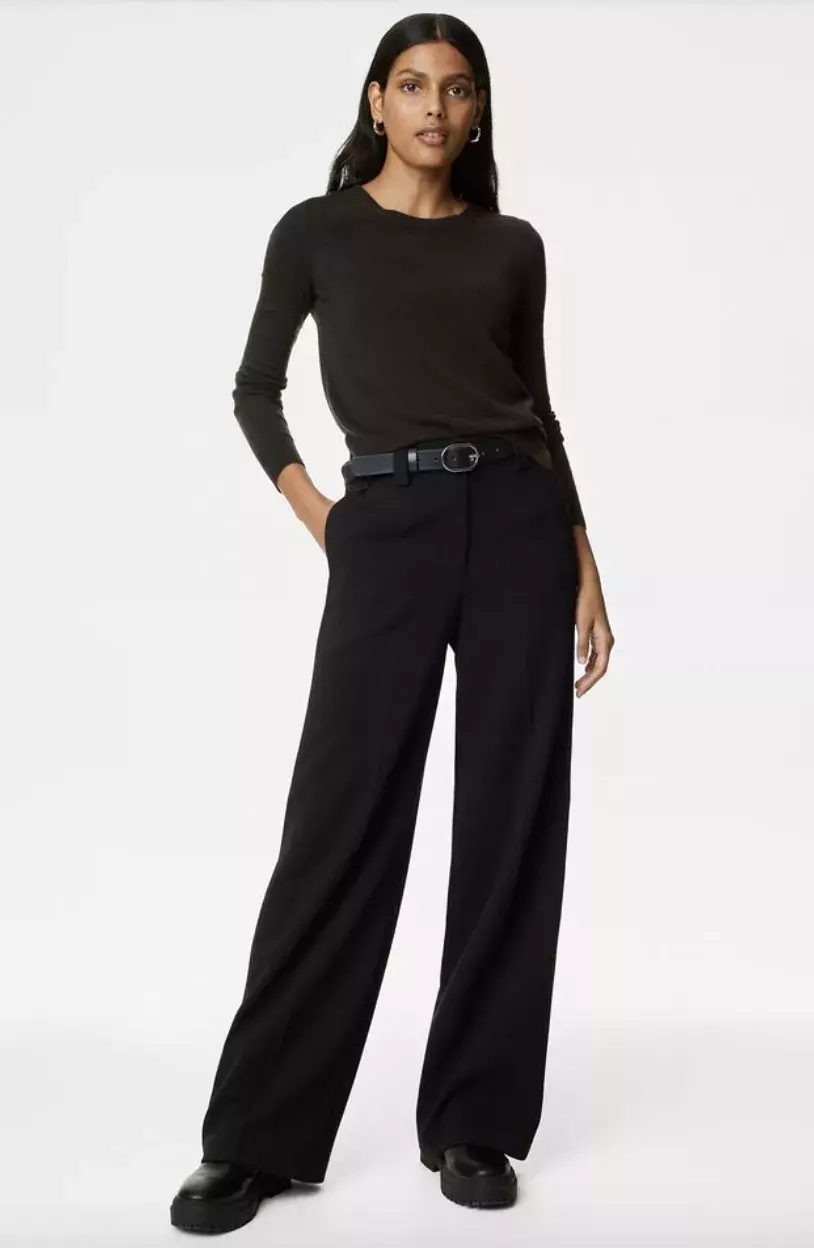 Černé dámské široké kalhoty
