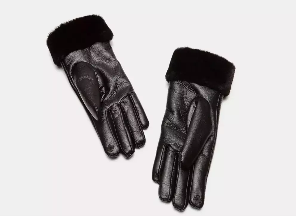 zateplené kožené rukavice