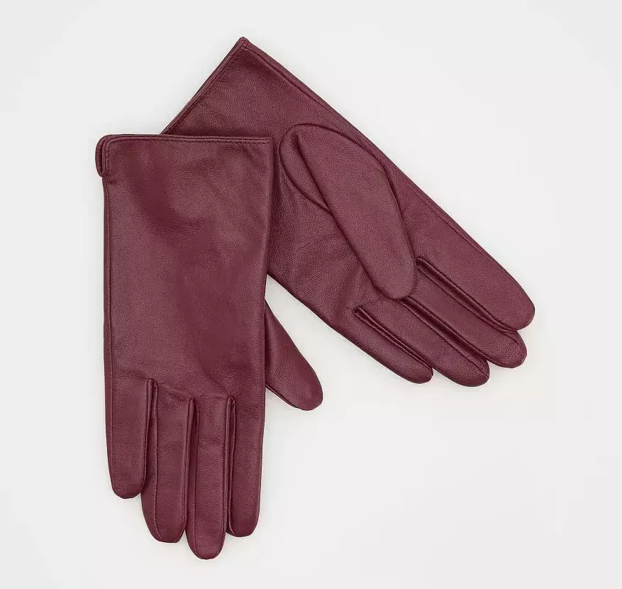 vínové kožené rukavice