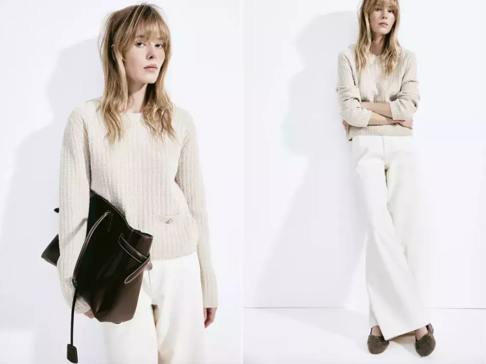 Svetr z perličkového úpletu