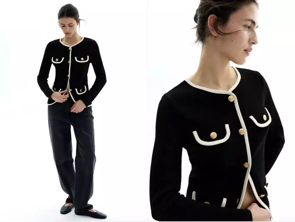 Pletený propínací svetr,