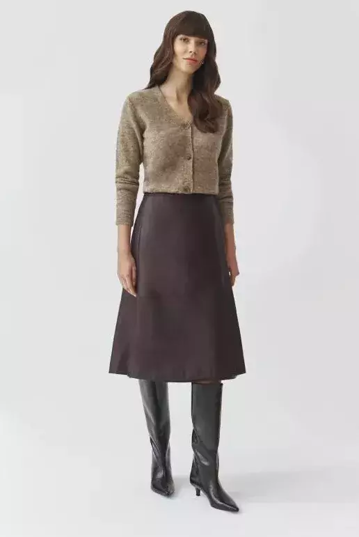 kožená sukně fialová