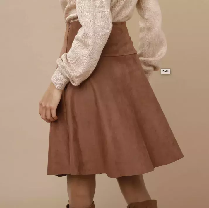 kožená semišová sukně