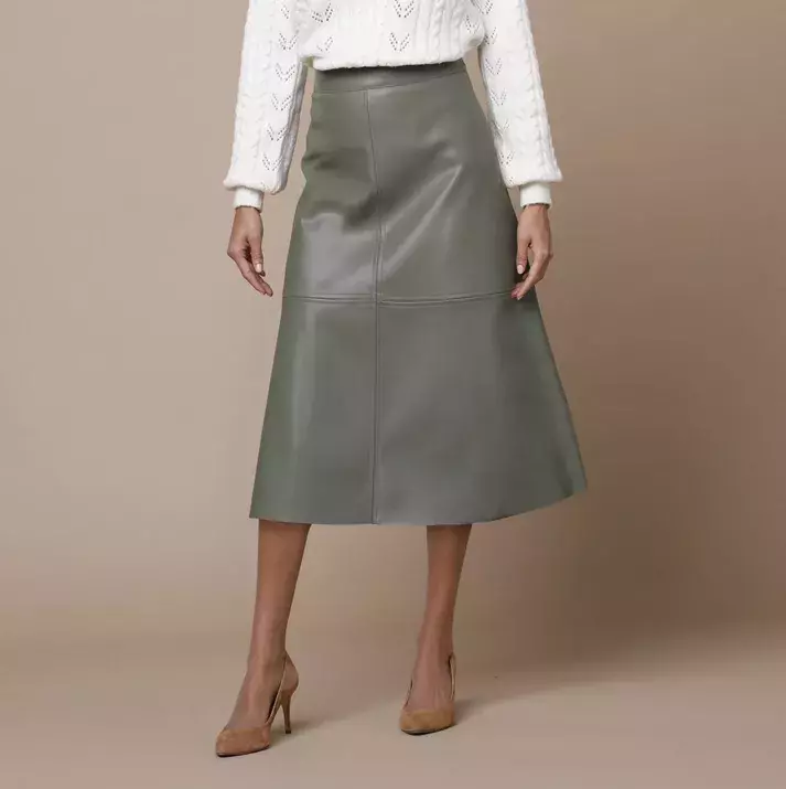 kožená sukně šedá