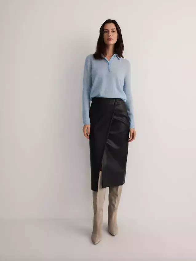 kožená sukně zavinovací