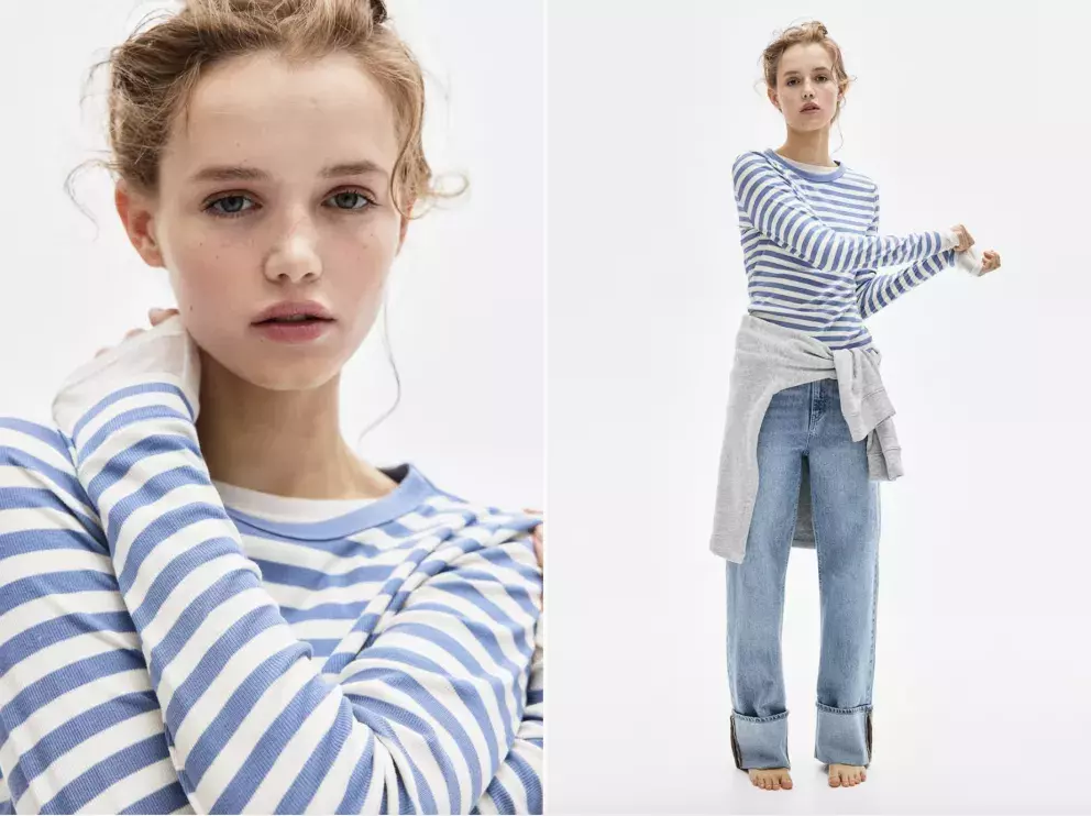 Žebrované žerzejové triko