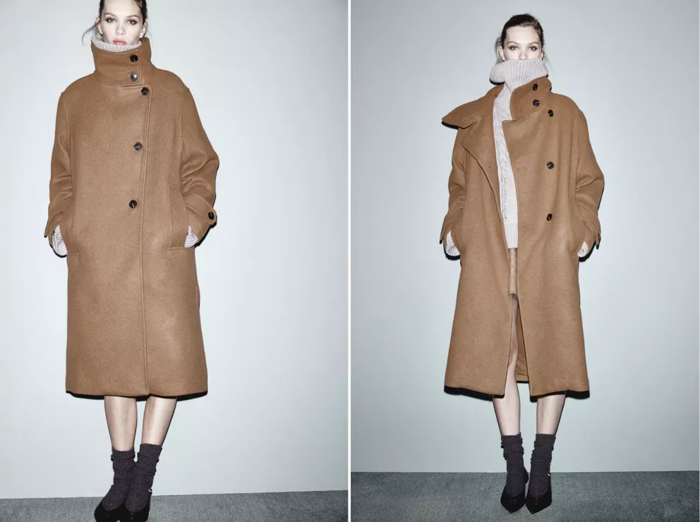 kabát s vysokým límcem