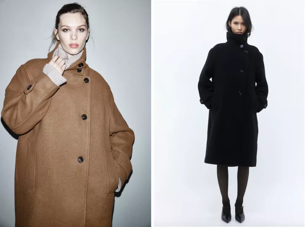 kabát s vysokým límcem