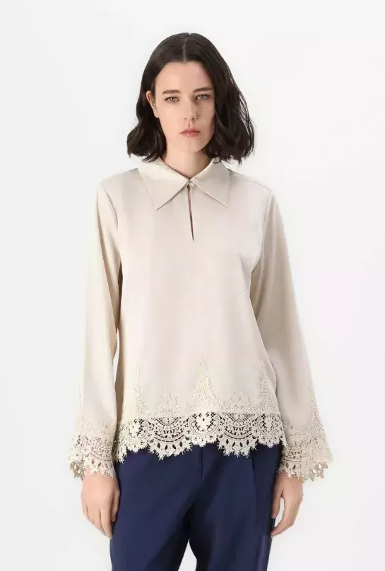 Luxusní halenka s límcem a krajkou, Bruuns Bazaar, 3 360 Kč