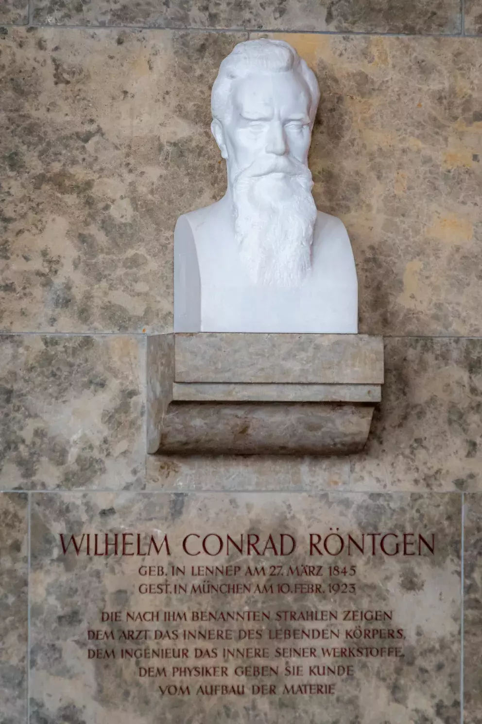 Busta Wilhelma Conrada Röntgena v Německém muzeu v Mnichově
