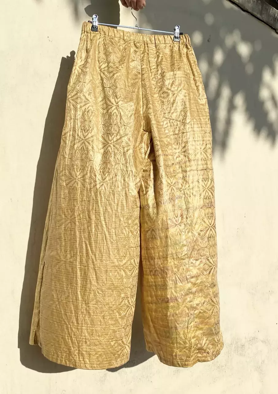 Brokátové široké kalhoty
