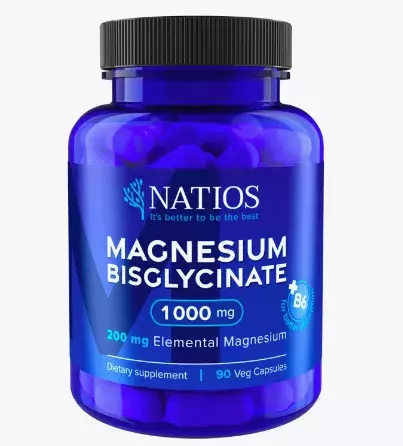 <p><strong>NATIOS Magnesium Bisglycinate, 90 kapslí, 490 Kč</strong></p>

<p>Obsahuje 200 mg elementárního hořčíku a 2 mg vitamínu B6 v každé veganské kapsli. Jedná se o vysoce kvalitní, vysoce biologicky dostupný a účinný způsob jak doplnit hladinu hořčíku v těle. Hořčík je navíc doplněn o Vitamín B6</p>
