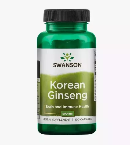 <p><strong>Swanson Korean Ginseng (korejský ženšen), 100 kapslí, 459 Kč</strong></p>

<p>Ženšen byl po staletí používán v mnoha regionech Asie jako tonikum, podporuje celkový fyzický a duševní stav těla. Dnes ji používáme jako neuvěřitelného  bojovníka proti stresu, který také posiluje obranyschopnost našeho těla a podporuje duševní aktivitu.</p>
