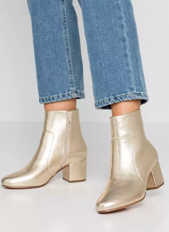 Metalické nízké kozačky, Anna Field, 890 Kč