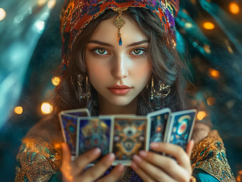 kartářka vykládá tarotové karty