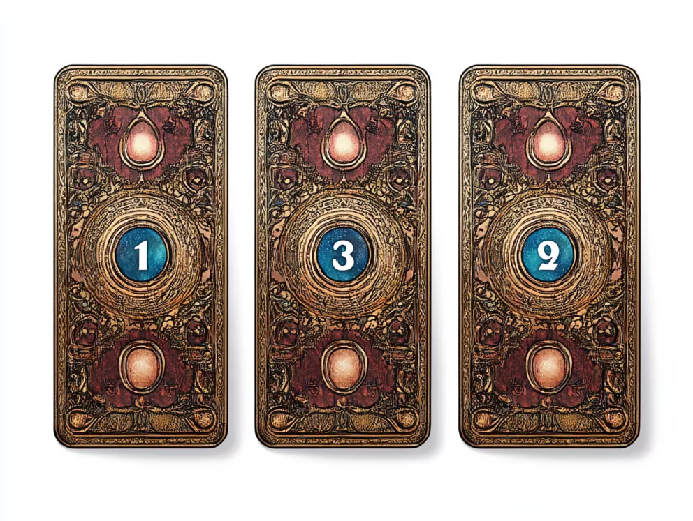 tři tarotové karty zezadu