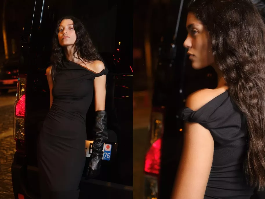 šaty přes jedno rameno