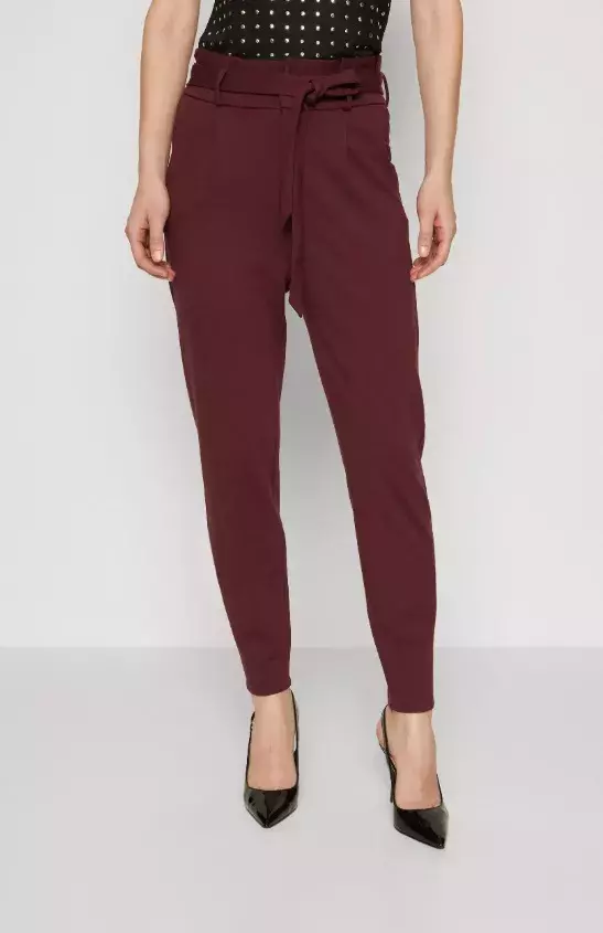 Vínové kalhoty paperbag, Vero Moda Tall, 864 Kč