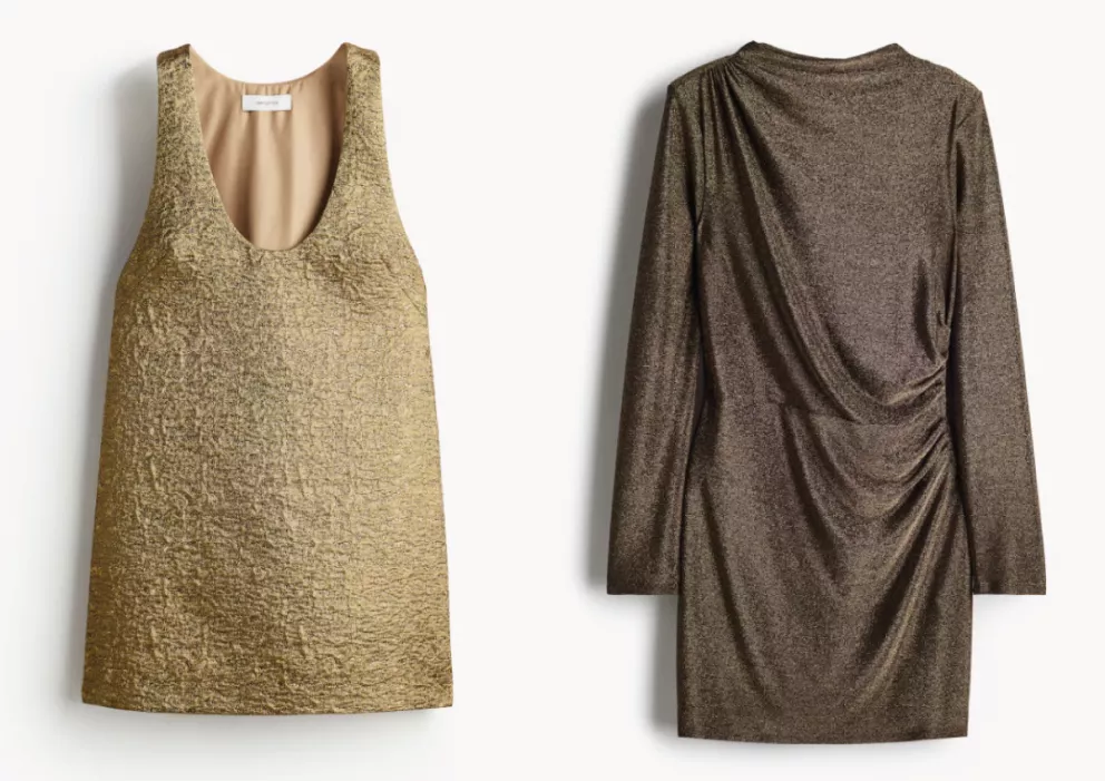 zlaté a bronzové šaty