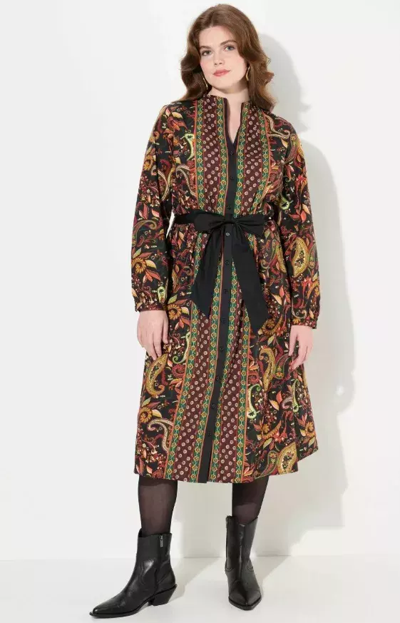 Košilové šaty s vázáním v pase, Ulla Popken, 1 539 Kč