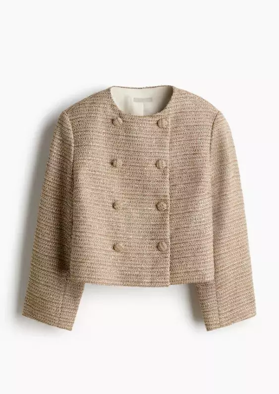 Béžové sako s texturou, H&M, 849 Kč