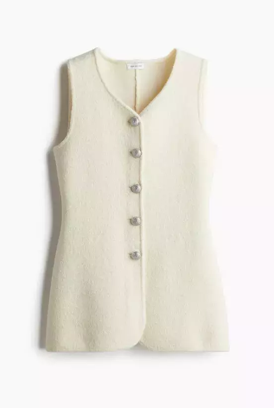 Pletená propínací vesta z vlněné směsi, H&M, 1 459 Kč