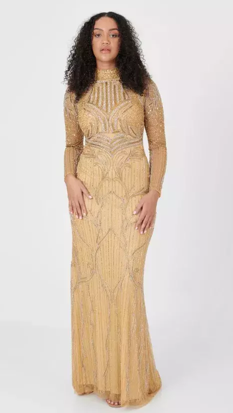 Luxusní šaty ve zlaté barvě, Maryisa, 6 570 Kč