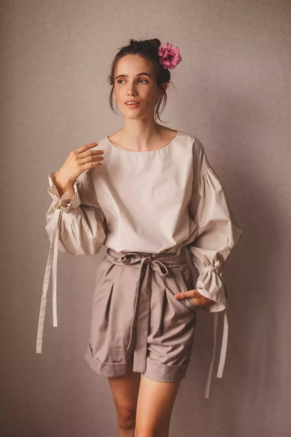 paperbag kalhoty mocha mousse