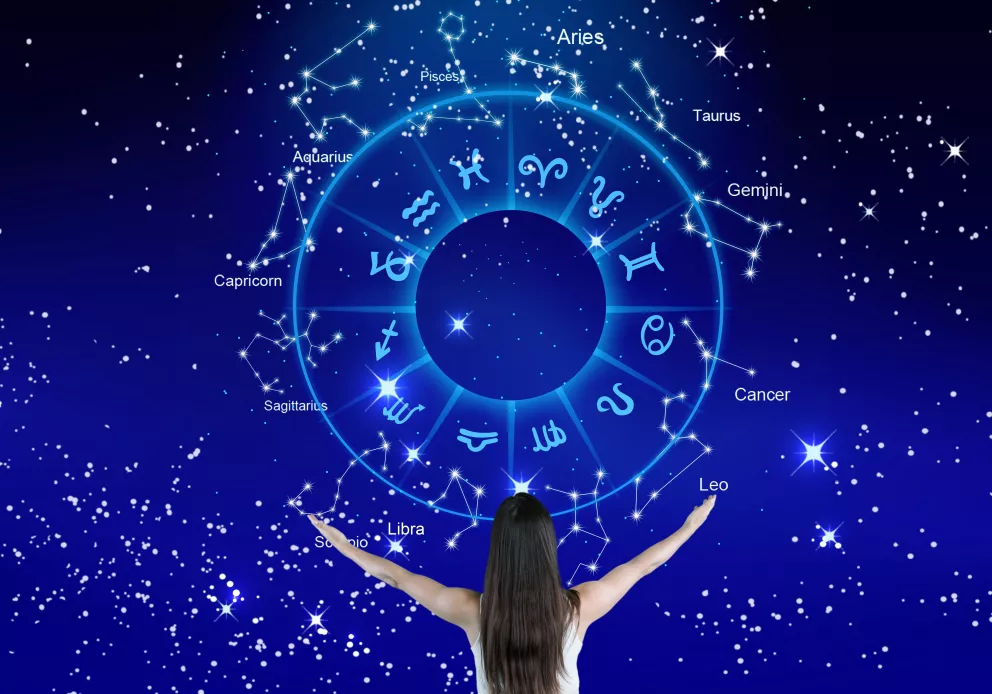 žena, znamení zvěrokruhu, modrá barva