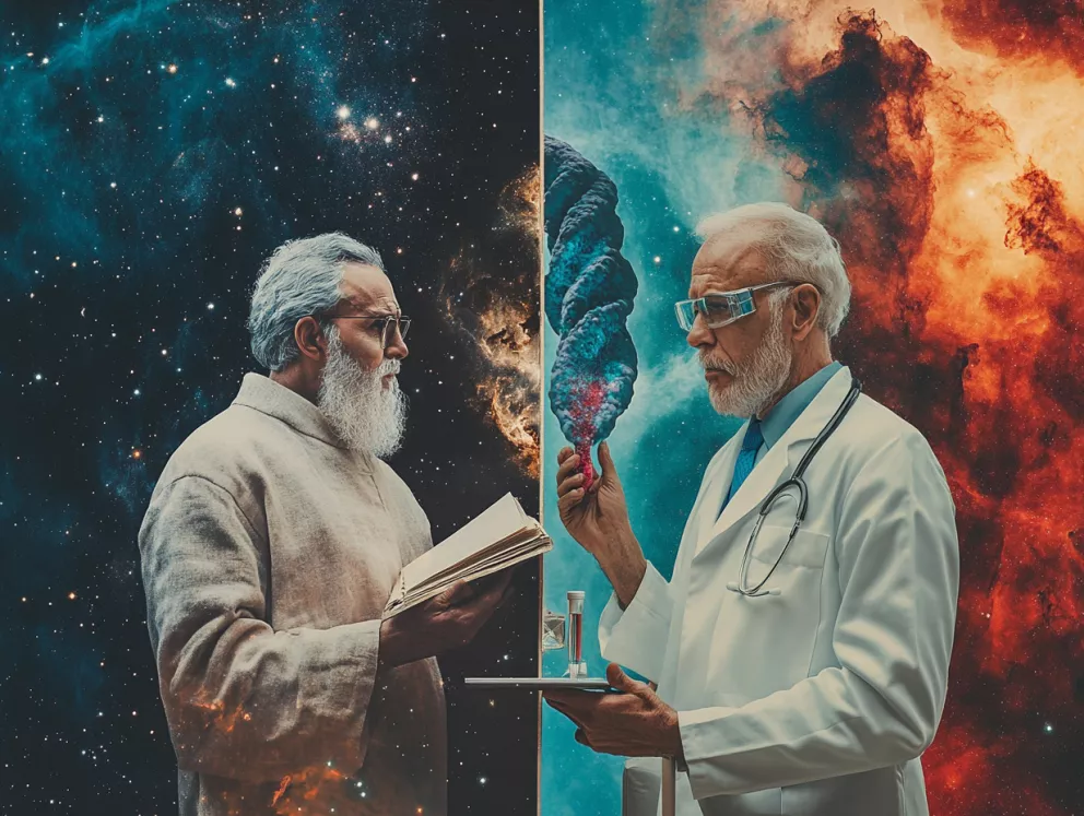 astrolog a proti němu vědec