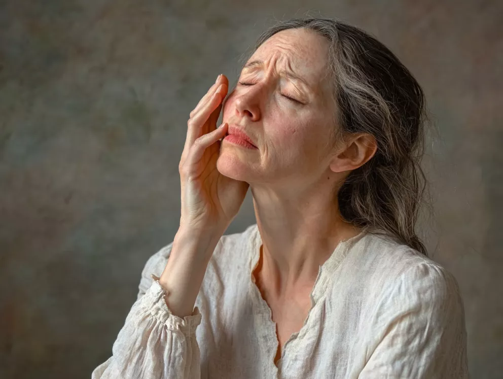 žena se svědícím obličejem