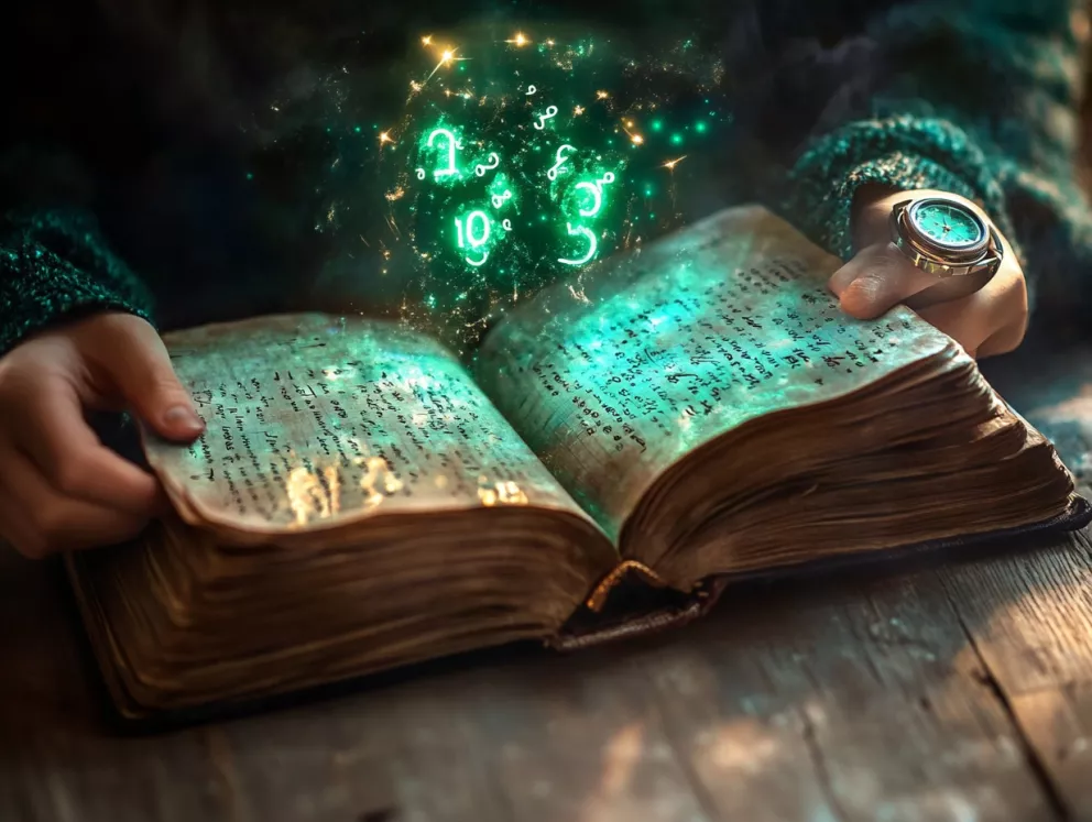 ruce numerologa s otevřenou knihou