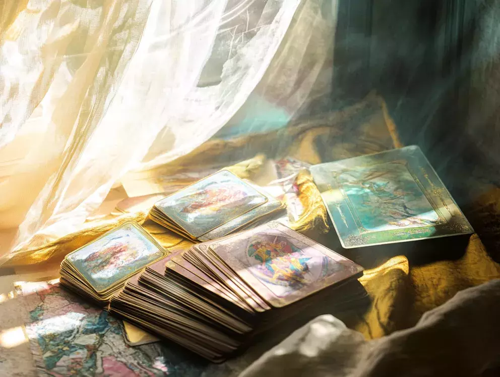 tarotové karty na stole