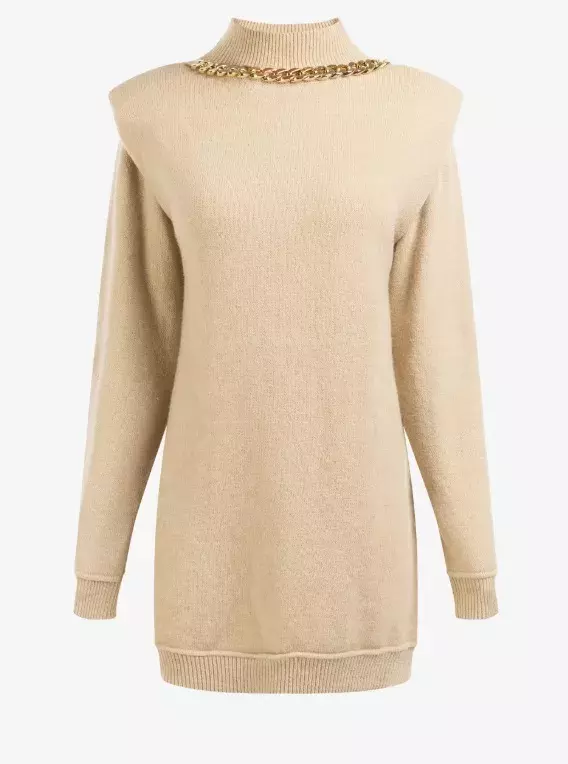 Pletené šaty s vycpanými rameny, faina, 2 003 Kč