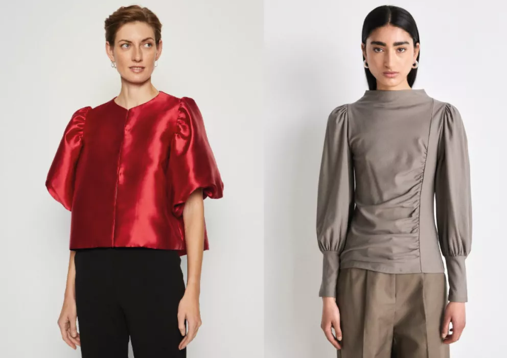 halenka s velkými řasenými rameny