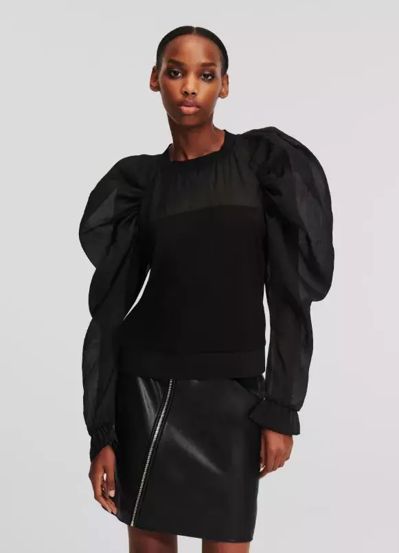 Blůza s balonovými rukávy, KARL LAGERFELD, 2 725 Kč