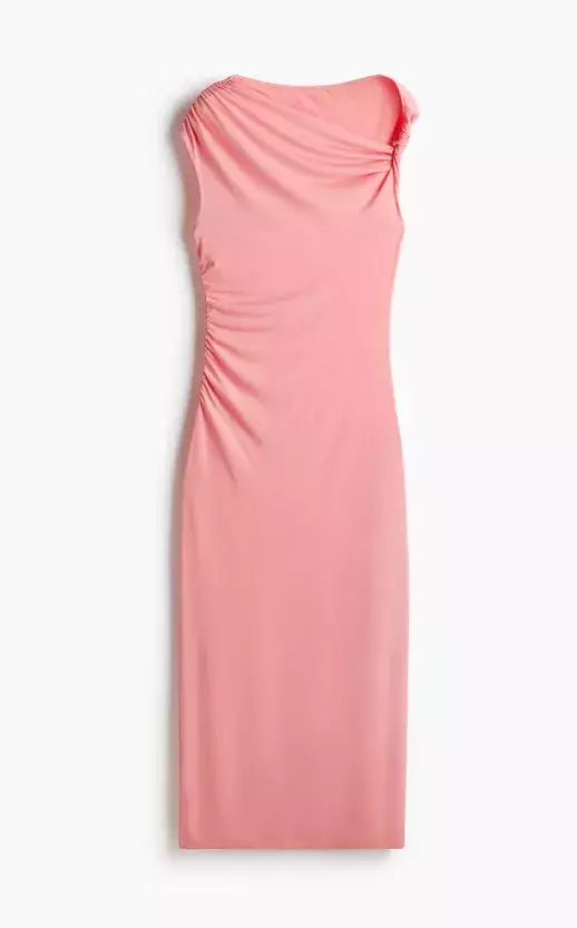 Šaty se stočeným detailem odhalující rameno, H&M, 479 Kč