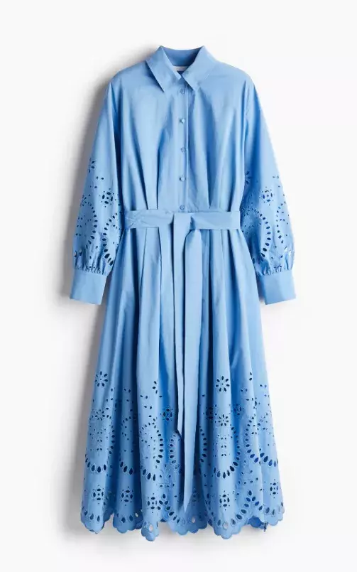 Košilové šaty s madeirou, H&M, 1 899 Kč