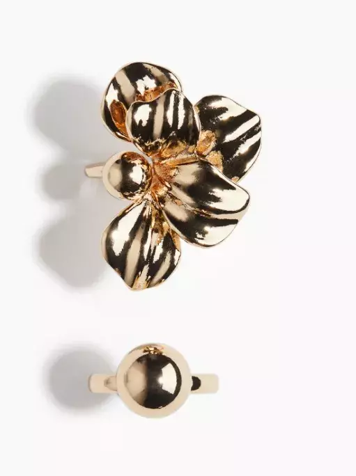 Zlatý prsten, 2 kusy, H&M, 239 Kč