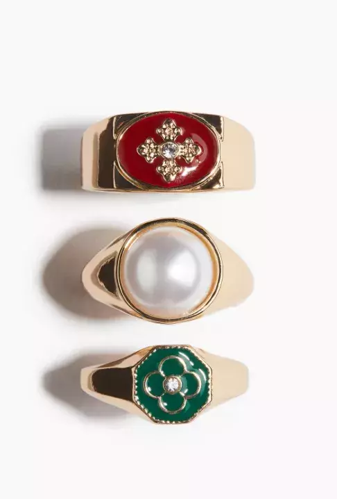 Výrazné prsteny, 3 kusy, H&M, 309 Kč