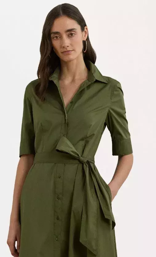 Khaki šaty s mašlí, Ralph Lauren, 6 600 Kč