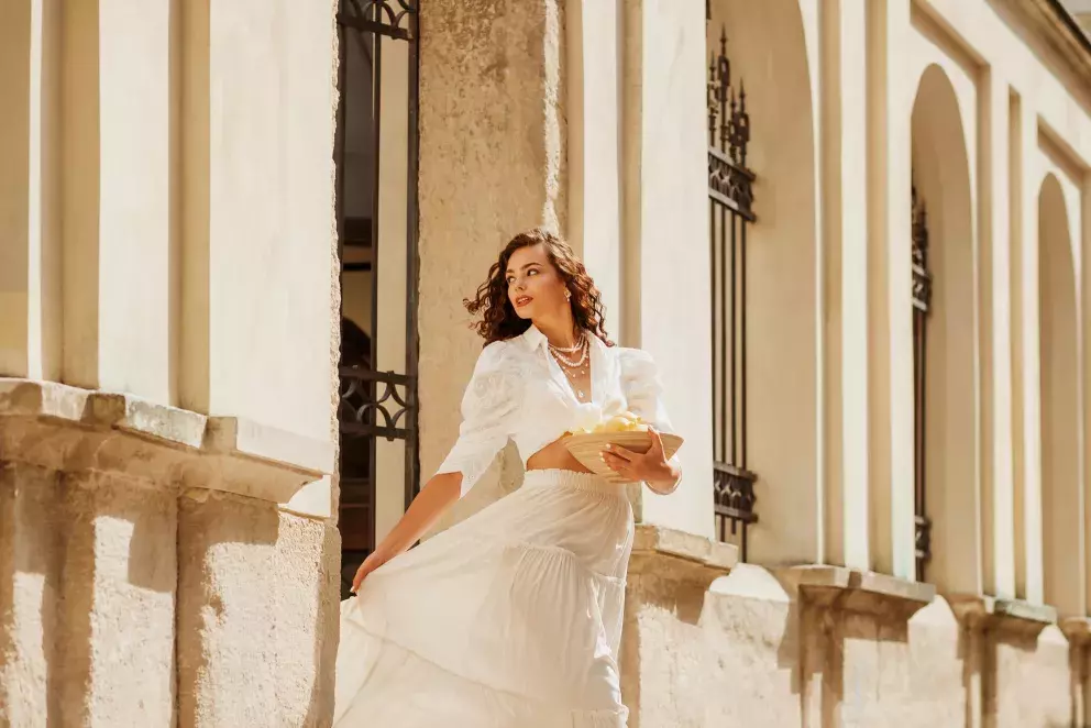 béžová maxi sukně