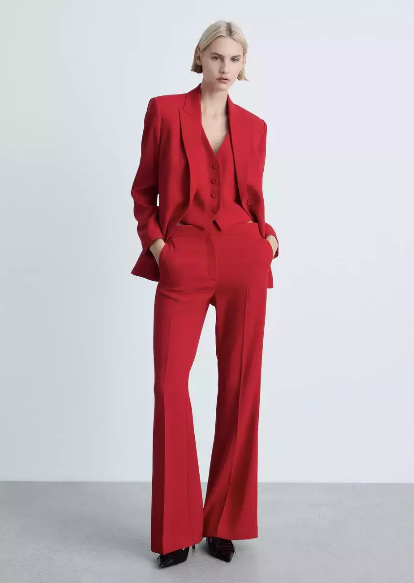 oblekové kalhoty se širokými nohavicemi