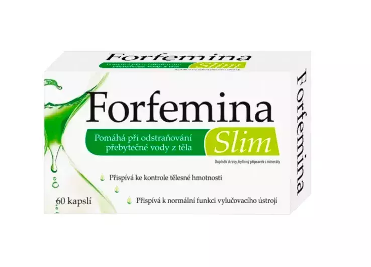 <p>Formefima Slim přispívá k normálnímu vylučování vody z organismu, ke kontrole tělesné hmotnosti a k normální funkci močového ústrojí. Obsahuje extrakty z hořkého pomeranče, kopřivy, černého pepře + zinek a chrom.</p>

<p>Cena: 319 Kč</p>
