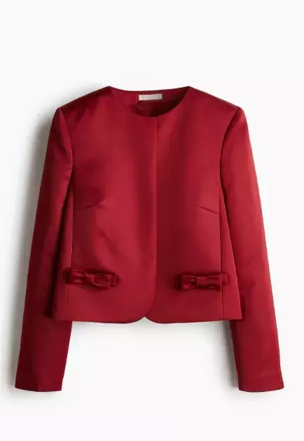 Saténové sako s mašlemi, H&M, 329 Kč